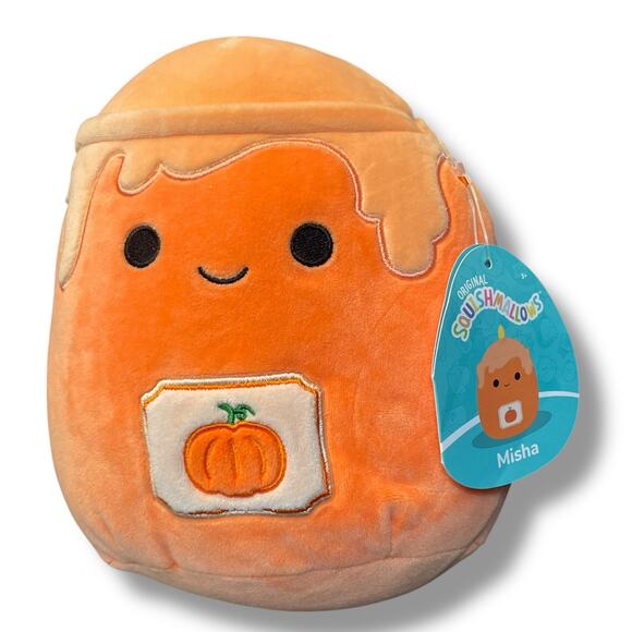 Squishmallows Plush Misha Pumpkin Candle Autumn Fall Halloween Gift Orange 8" - Picture 3 of 12